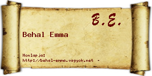 Behal Emma névjegykártya