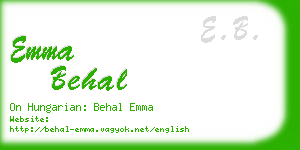 emma behal business card